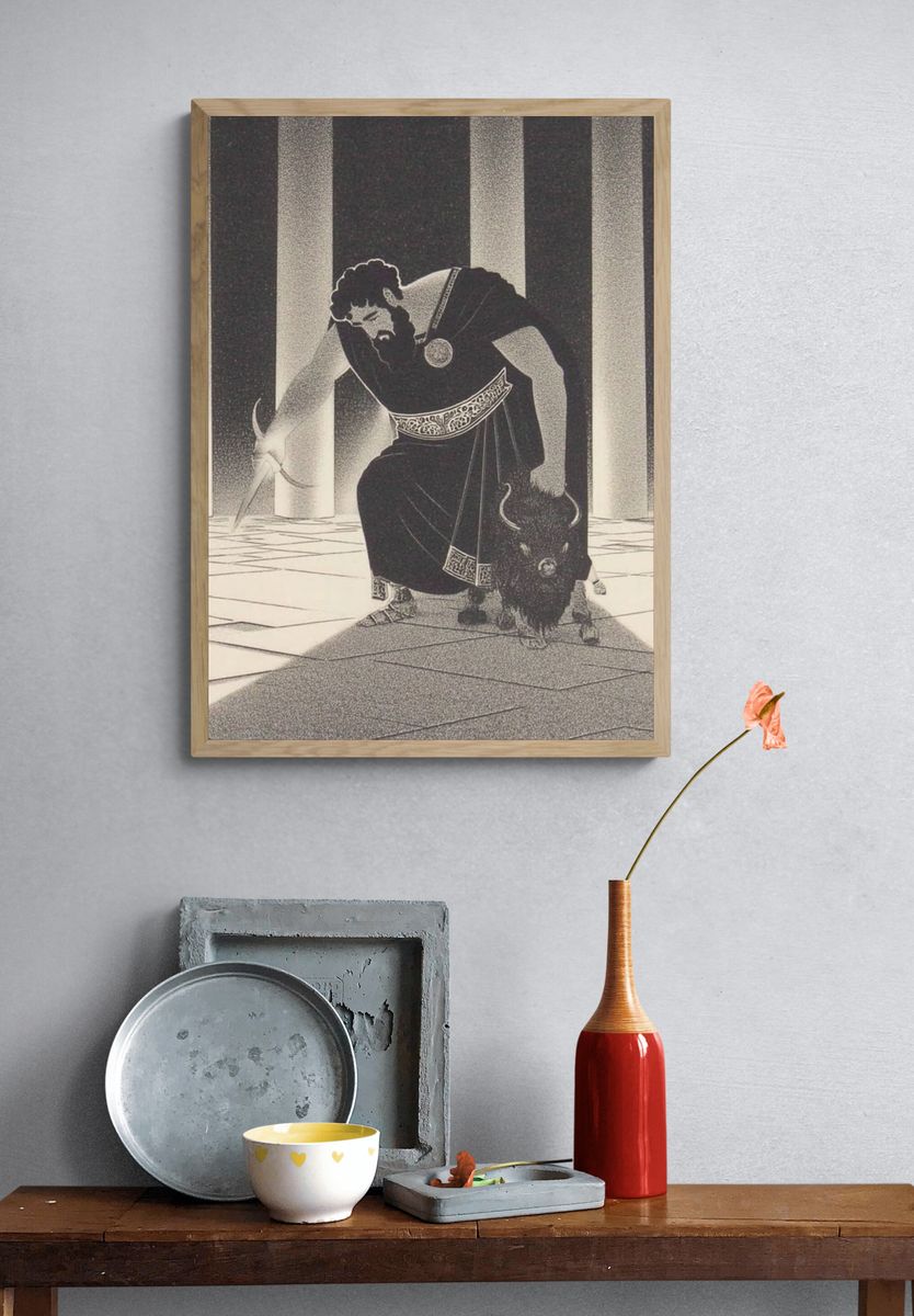 Greek Mythology Illustration Poster. — room view 3