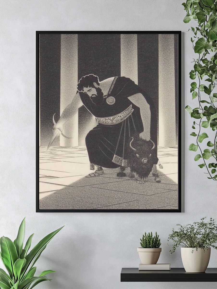 Greek Mythology Illustration Poster. — room view 4