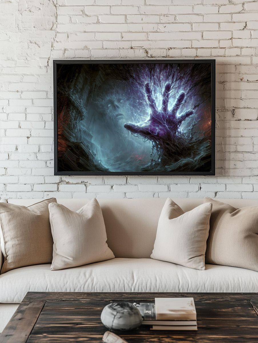 Ethereal Hand of Light Poster. room preview