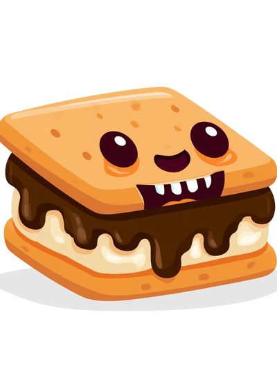 Cute S'mores Cartoon Poster.