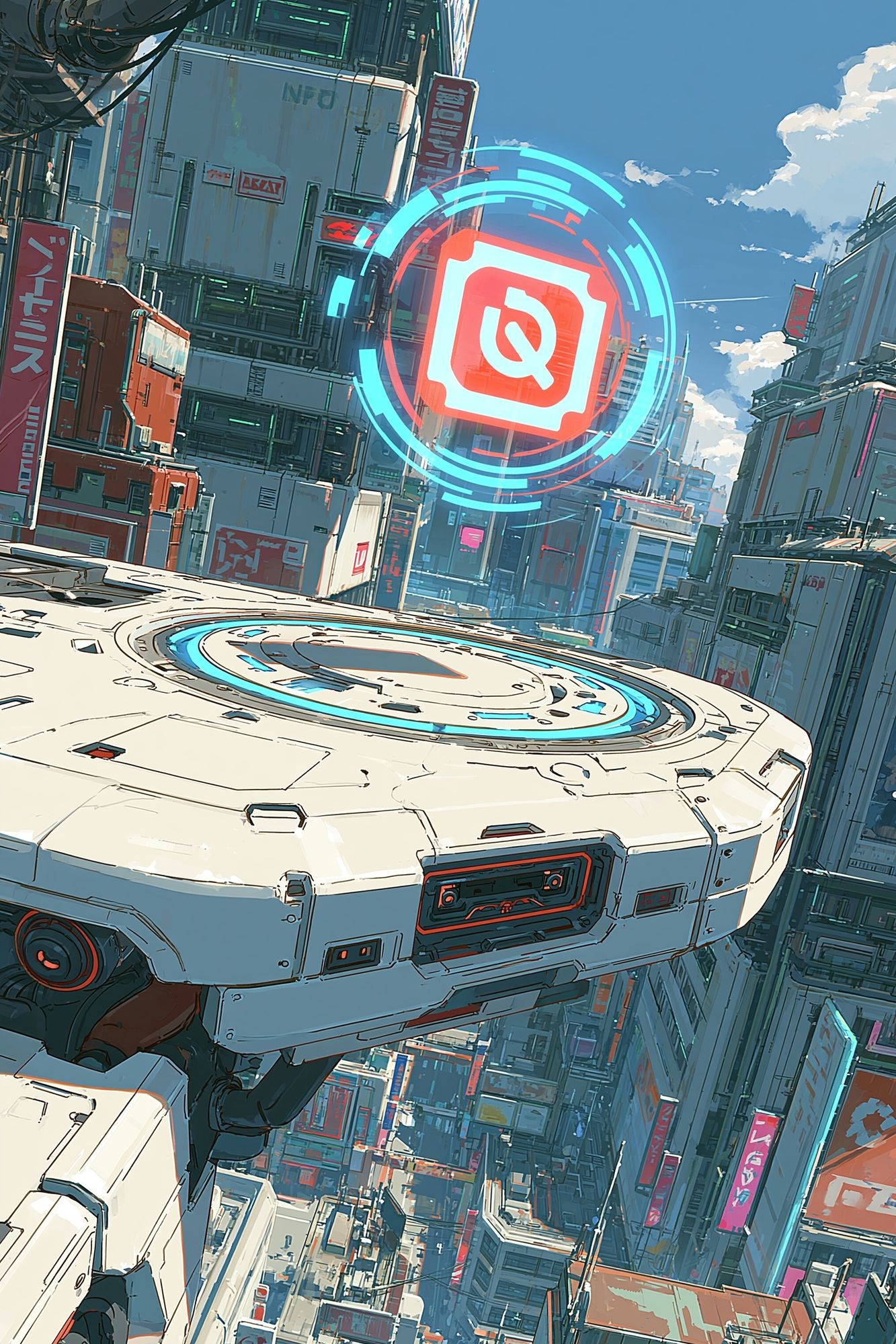Cyberpunk Cityscape Digital Art Poster. poster — illustration art