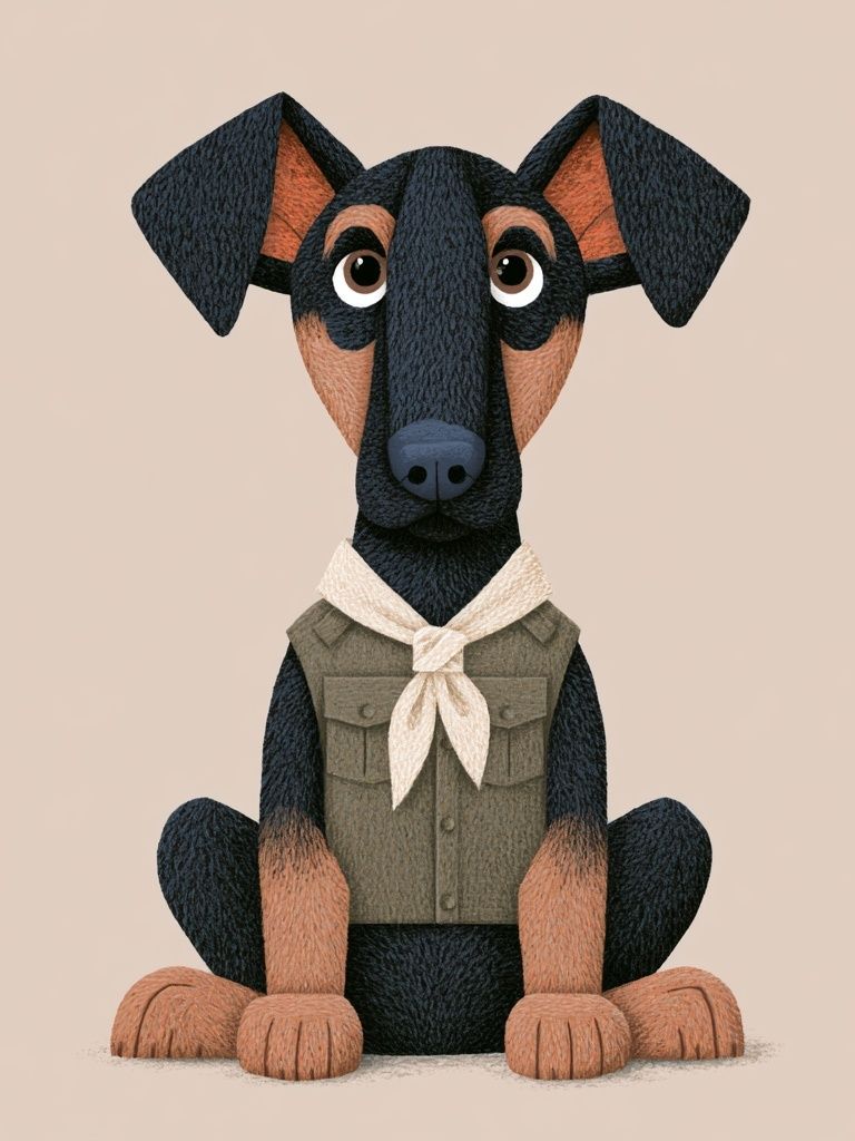 Cute Dog Portrait Illustration Poster. poster detail