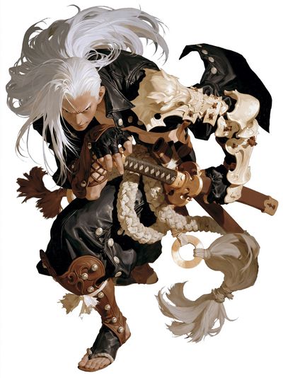 White-Haired Warrior Digital Art Poster. poster