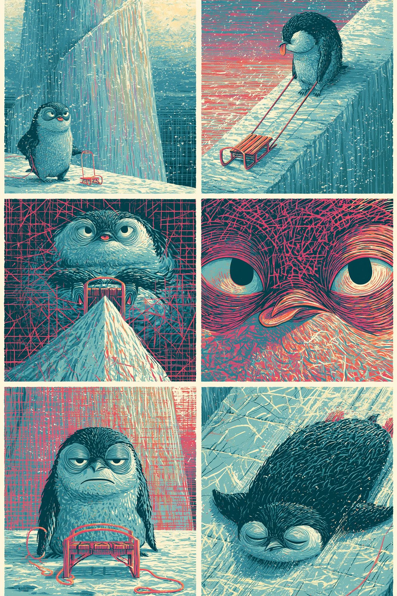 Surreal Owl Study Illustration Poster. poster — illustration art