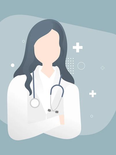 Female healthcare professional medical hero. poster