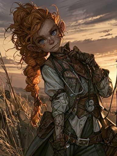 Red-Haired Adventurer Illustration Poster. poster detail
