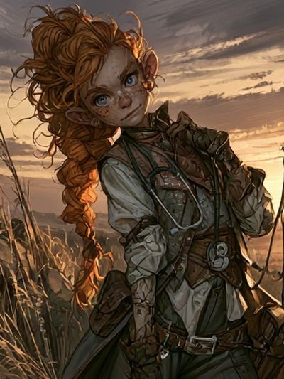 Red-Haired Adventurer Illustration Poster.