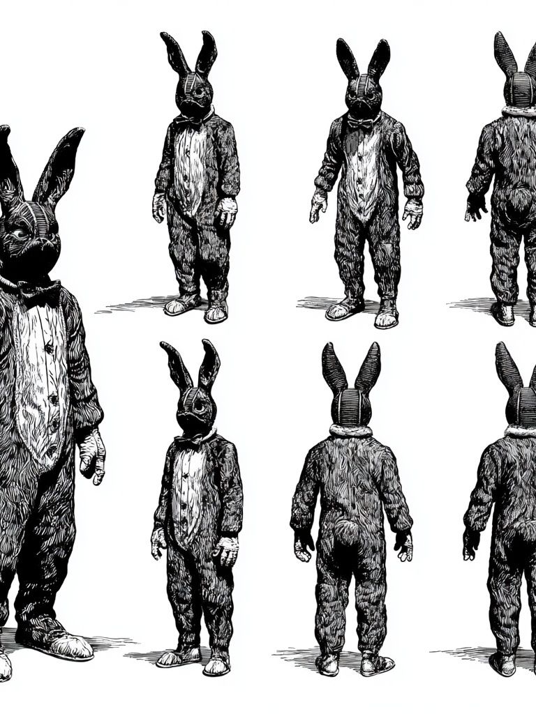 Rabbit Costume Figure Print. poster — illustration art