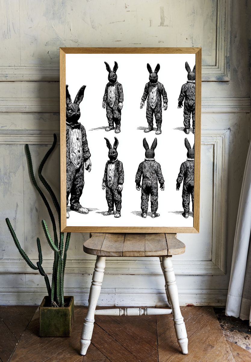 Rabbit Costume Figure Print. — room view 1