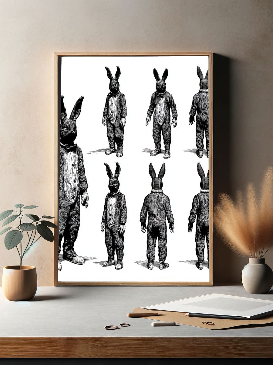 Rabbit Costume Figure Print. — room view 2