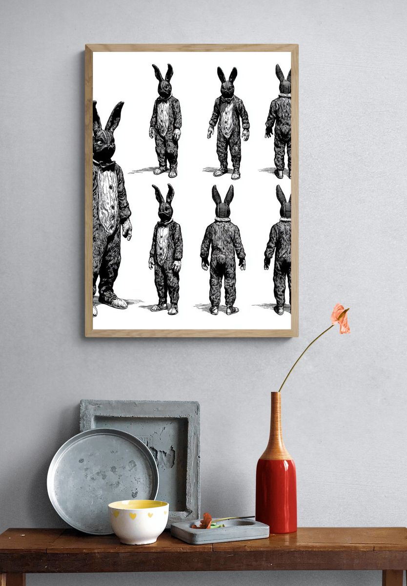 Rabbit Costume Figure Print. — room view 3