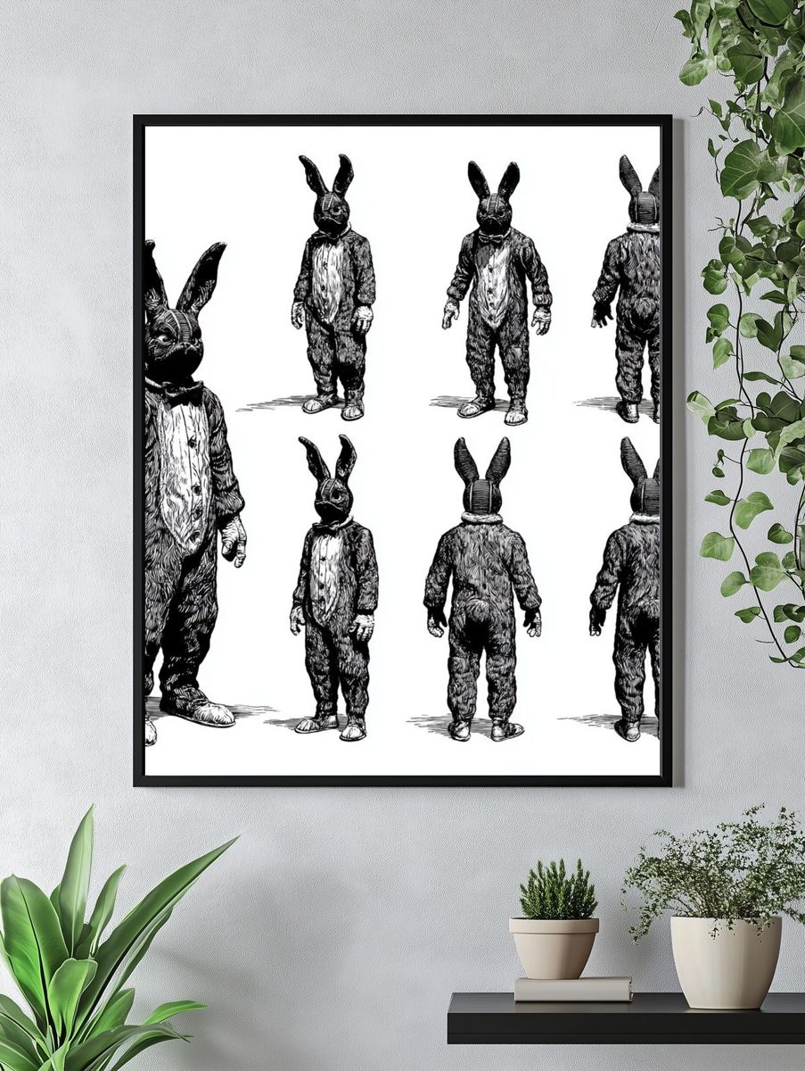 Rabbit Costume Figure Print. — room view 4