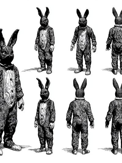 Rabbit Costume Figure Print.