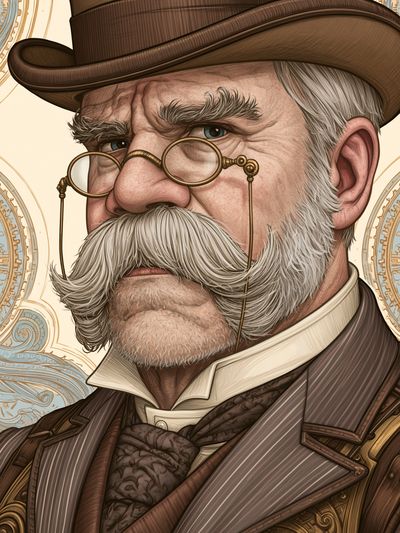 Steampunk Gentleman Portrait Print.