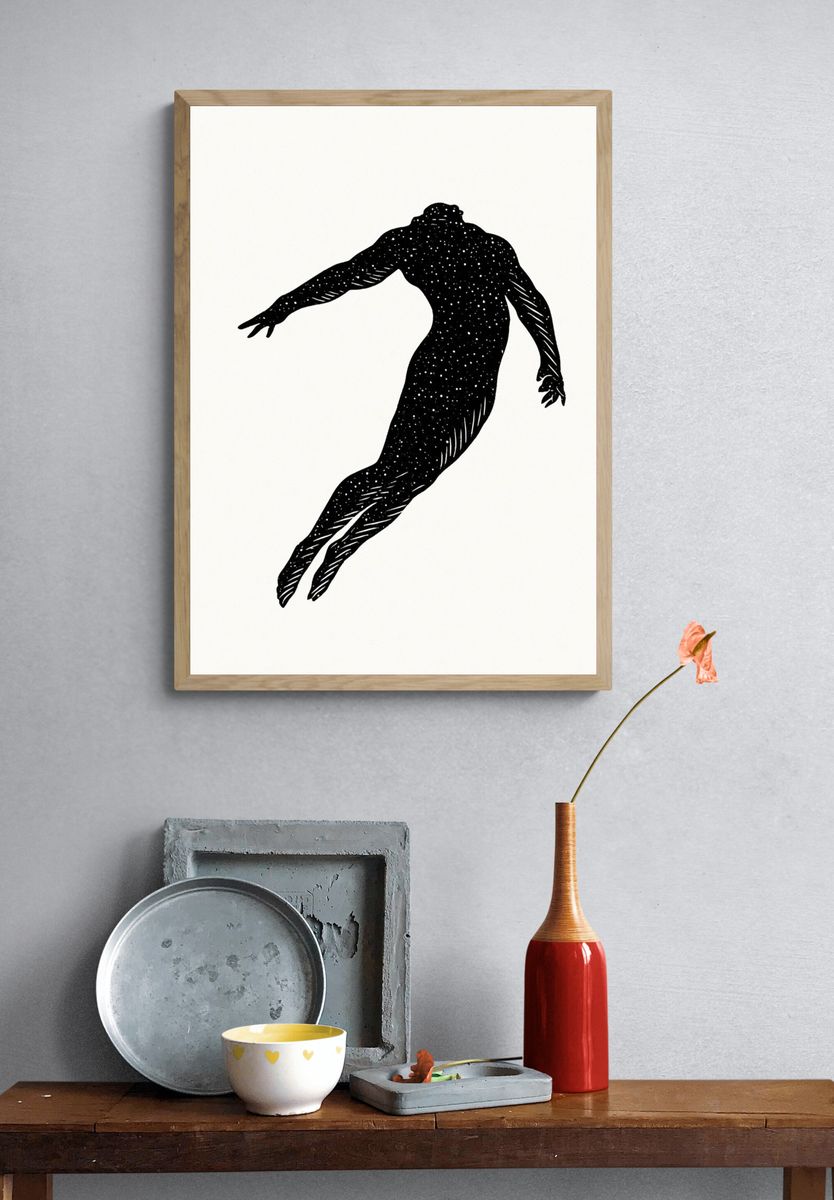 Armored Red Dragon Illustration Poster. — room view 3