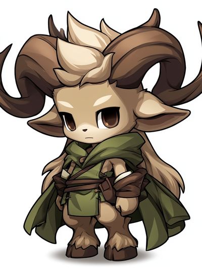 Horned Fantasy Character Illustration Poster.
