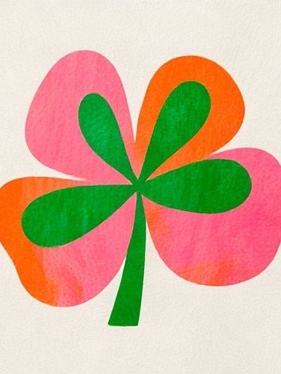 Neon Clover Illustration Poster.