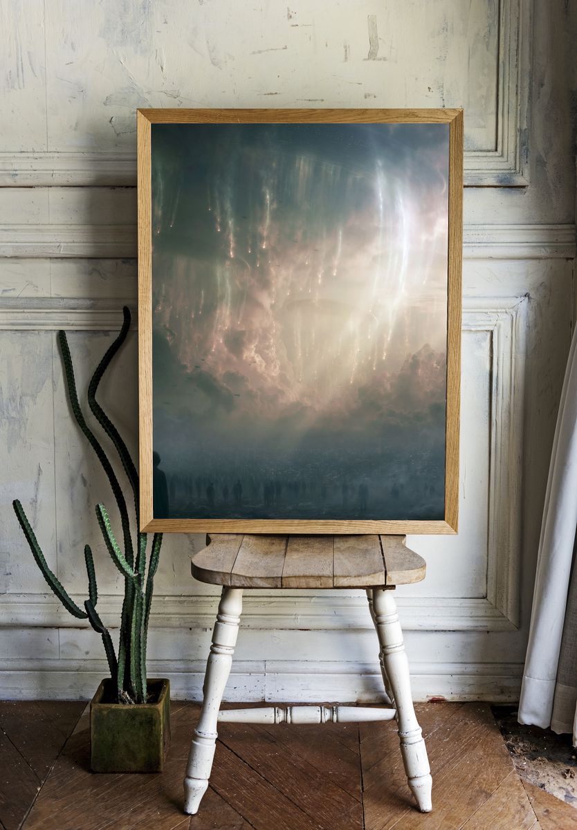 Celestial Cloudscape Sci-Fi Print. — room view 1