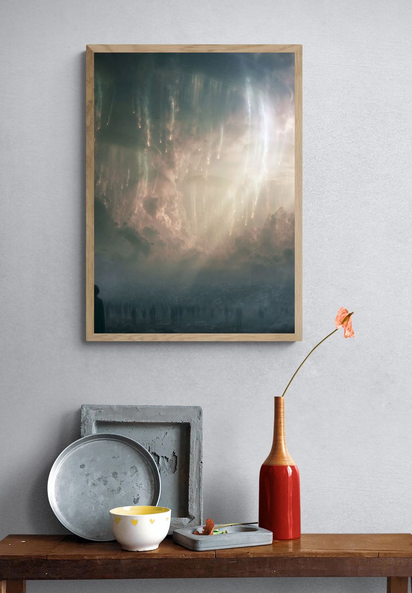 Celestial Cloudscape Sci-Fi Print. — room view 3