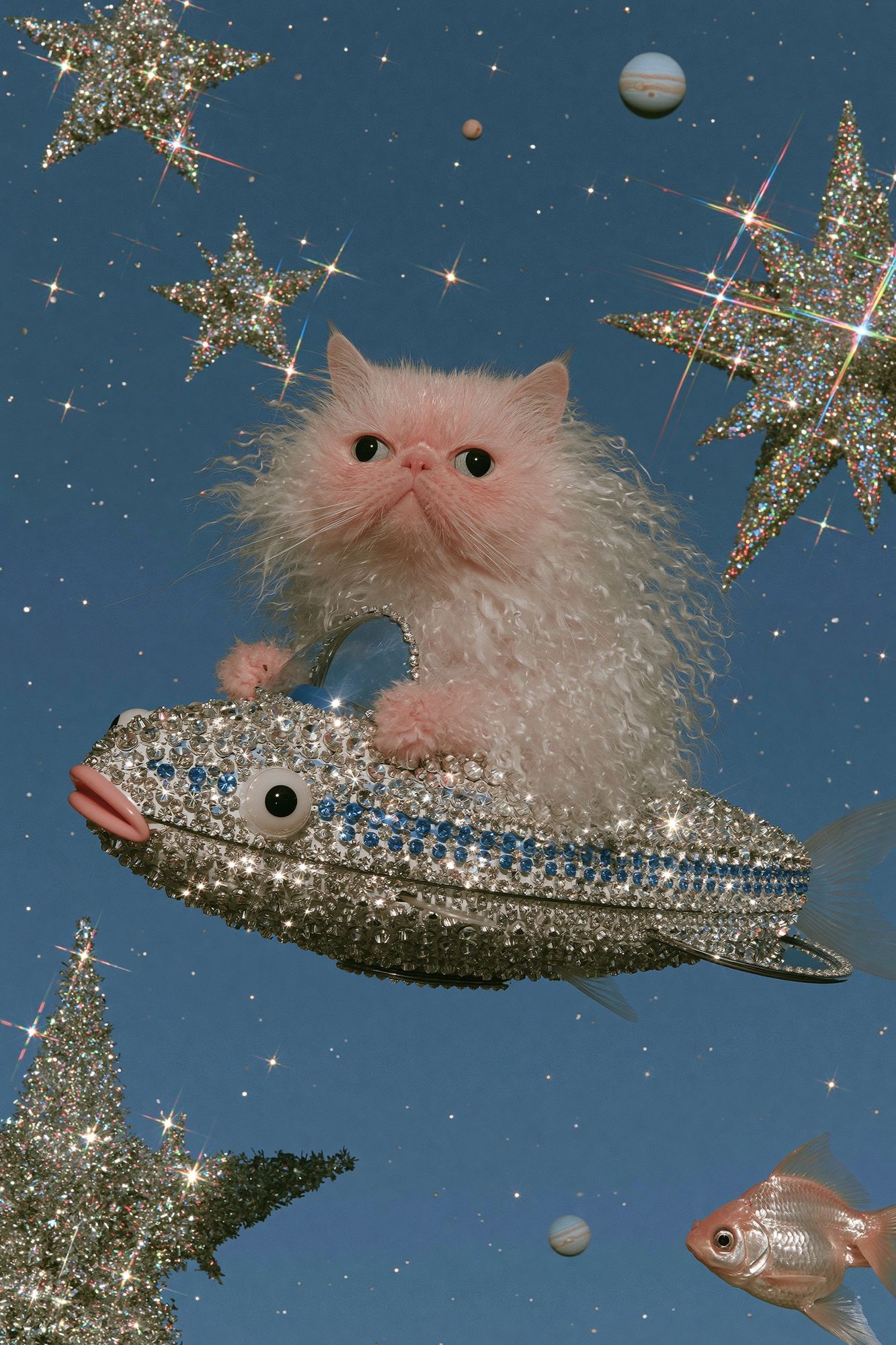 Cosmic Catfish Fantasy Illustration Poster. poster detail