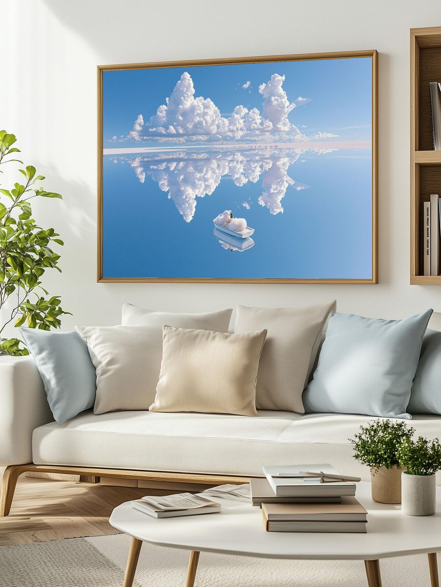 Dreamy Cloudscape Surrealism Print. — room view 2
