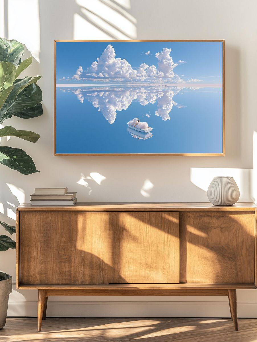 Dreamy Cloudscape Surrealism Print. — room view 3