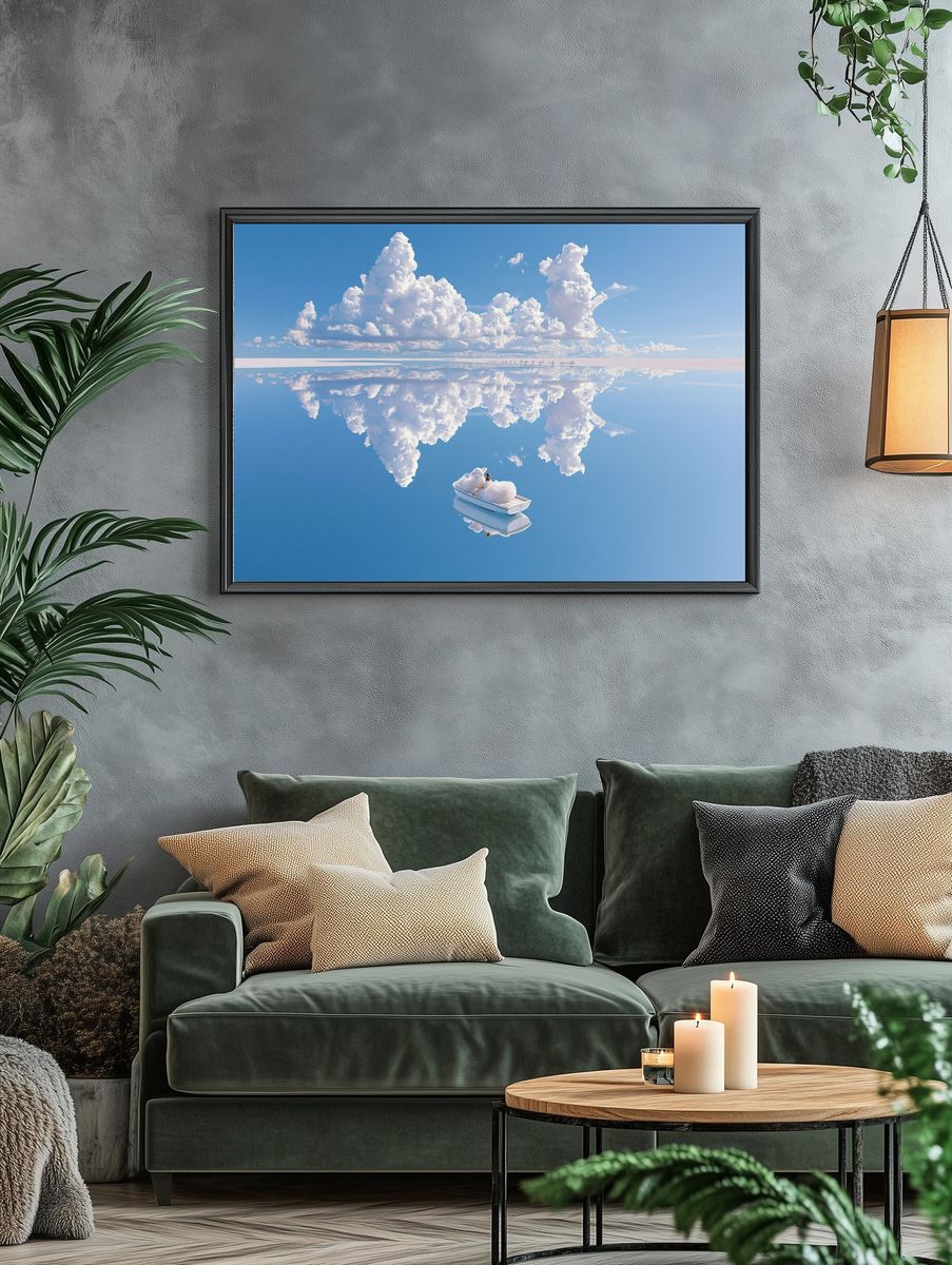 Dreamy Cloudscape Surrealism Print. — room view 4