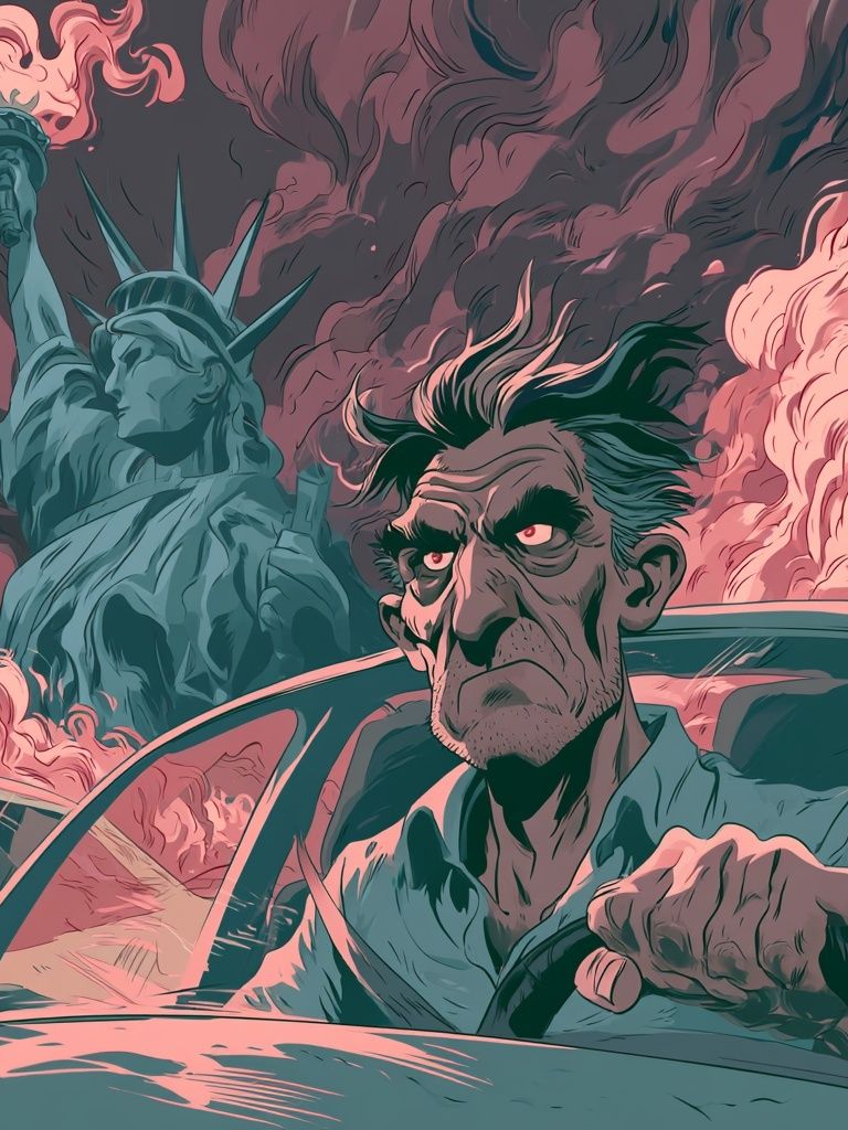 Liberty Driver Digital Art Poster. poster detail