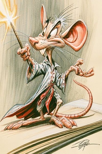 Wizard Mouse Illustration Poster.