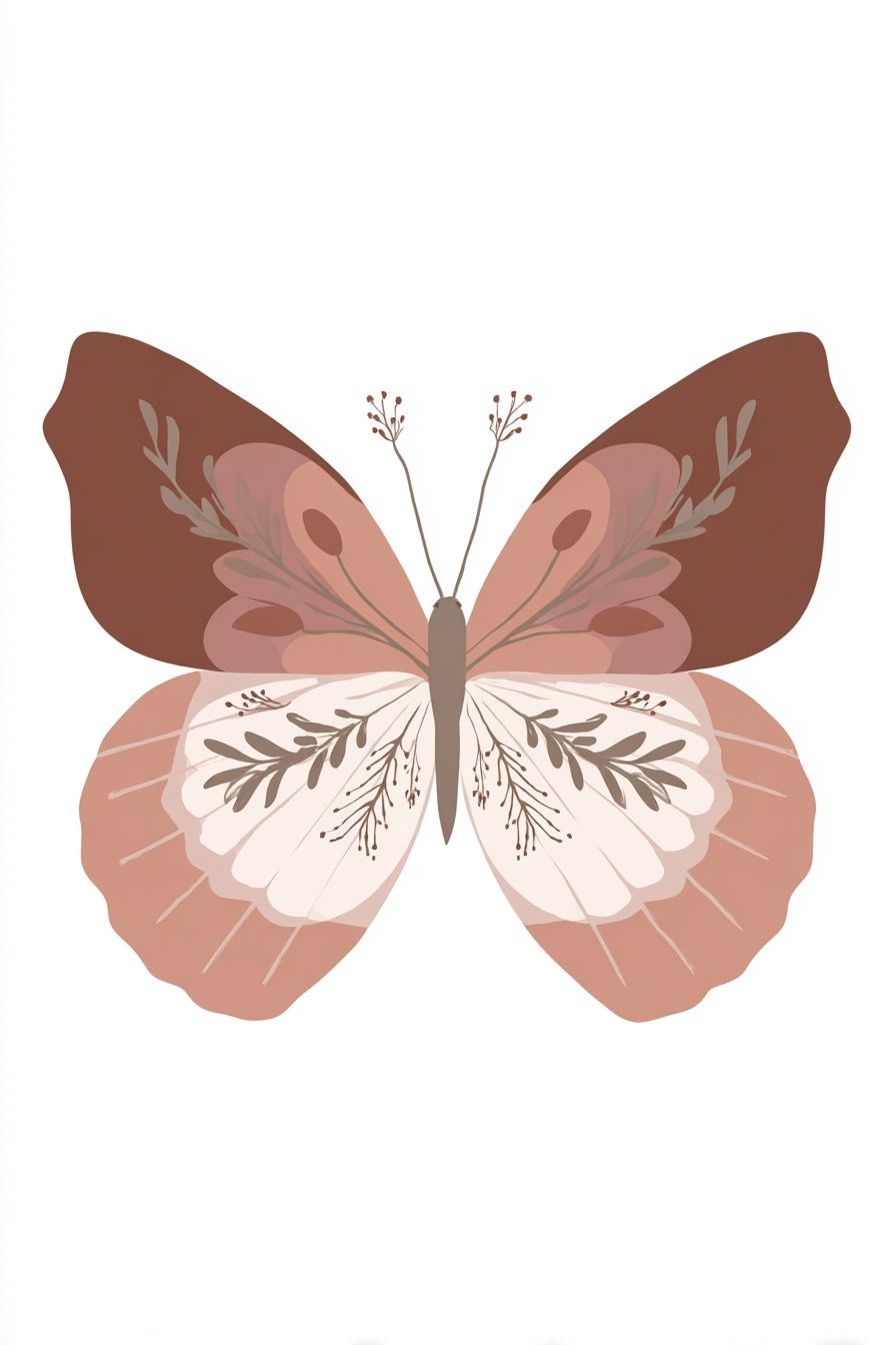 Boho Butterfly Illustration Poster. poster detail
