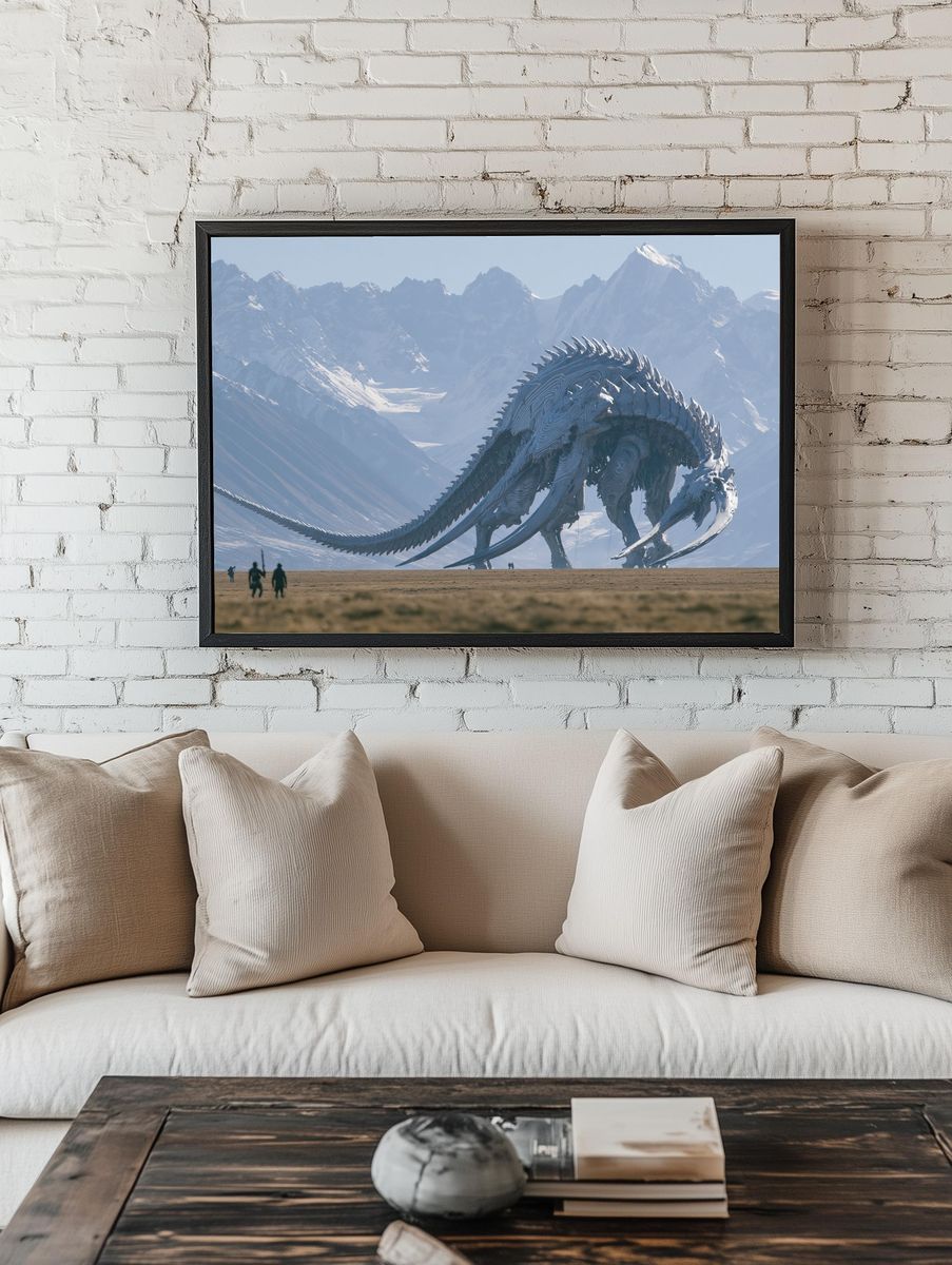 Ice Dragon Mountain Landscape Poster. room preview