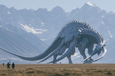 Ice Dragon Mountain Landscape Poster.