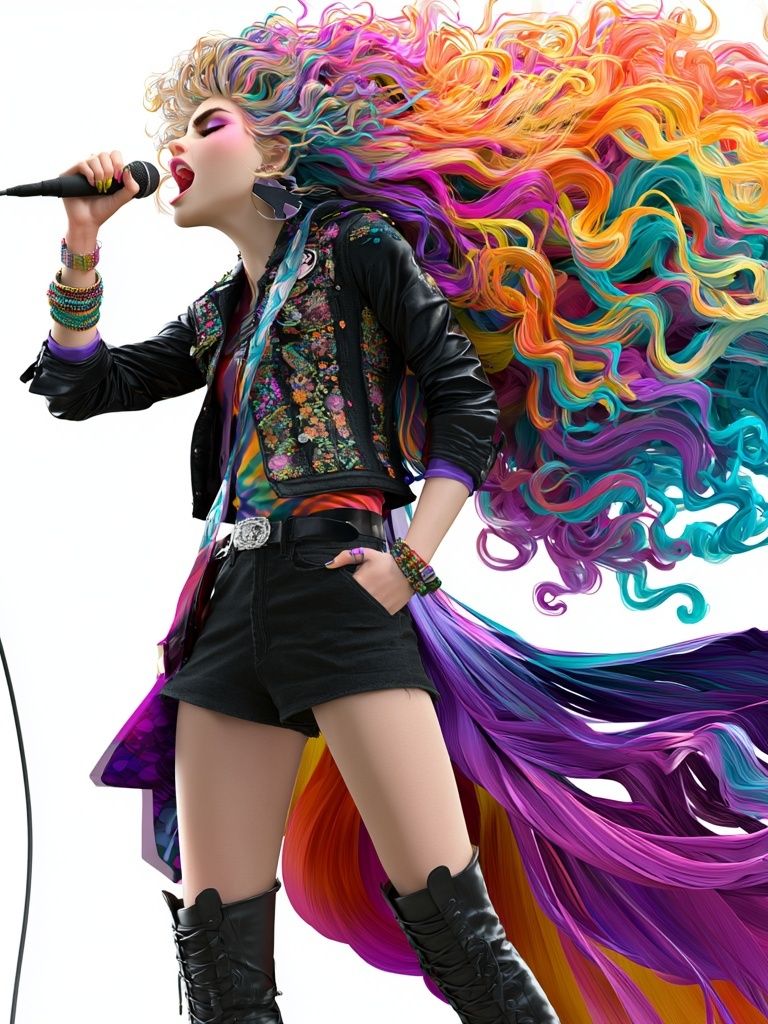 Colorful Singer Illustration Poster. poster detail