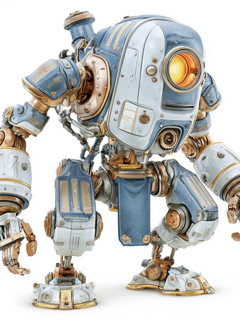 Steampunk Robot Illustration Poster. poster — illustration art