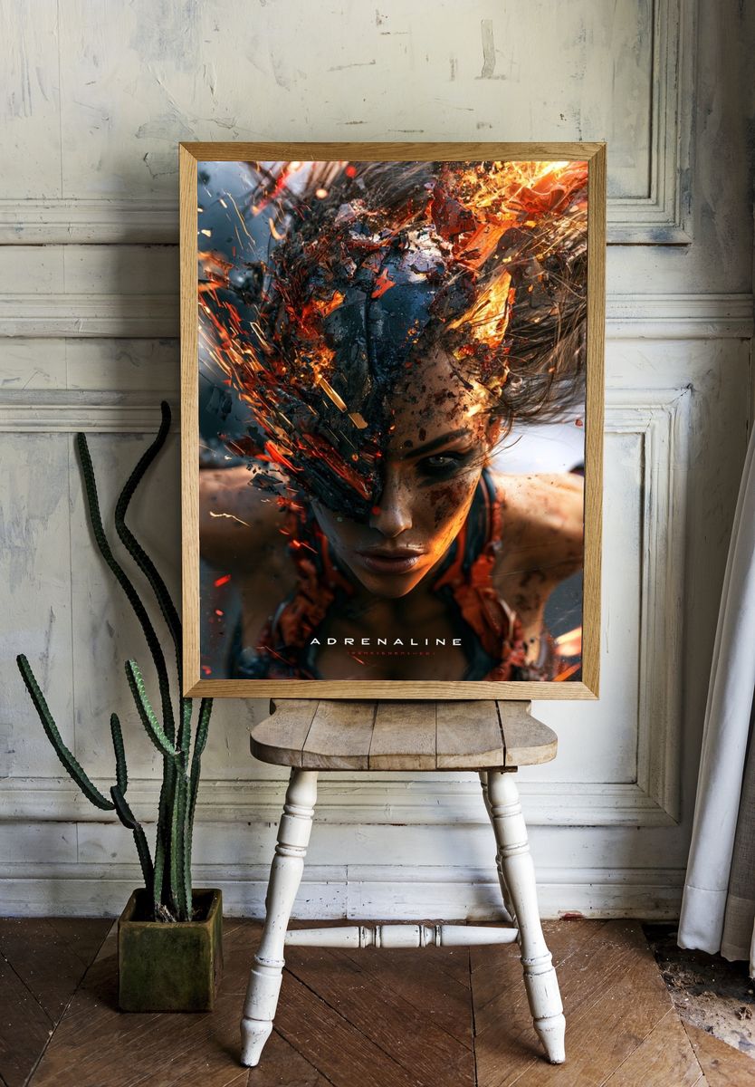 Adrenaline Surreal Portrait Poster. room preview
