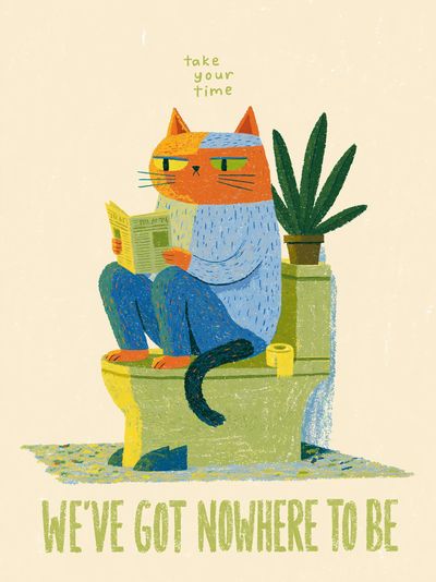 Cat Reading Quote Typography Poster.