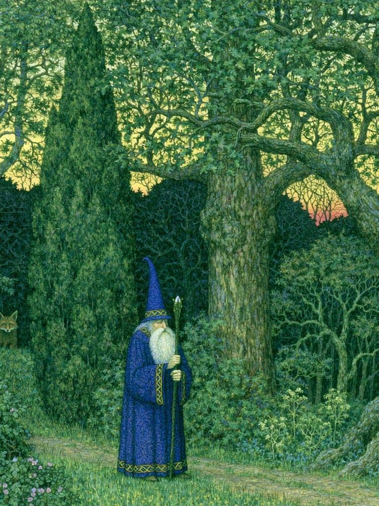 Forest Wizard — Fantasy Illustration Print. poster detail