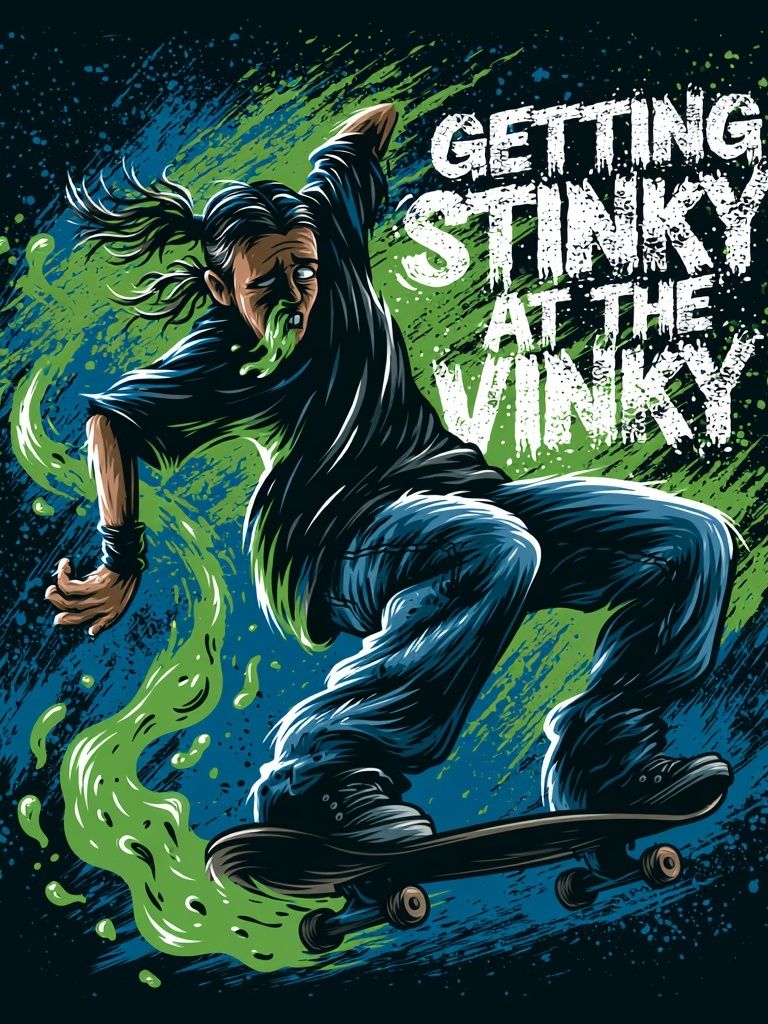 Skateboarder Stinky Trick Poster. poster detail