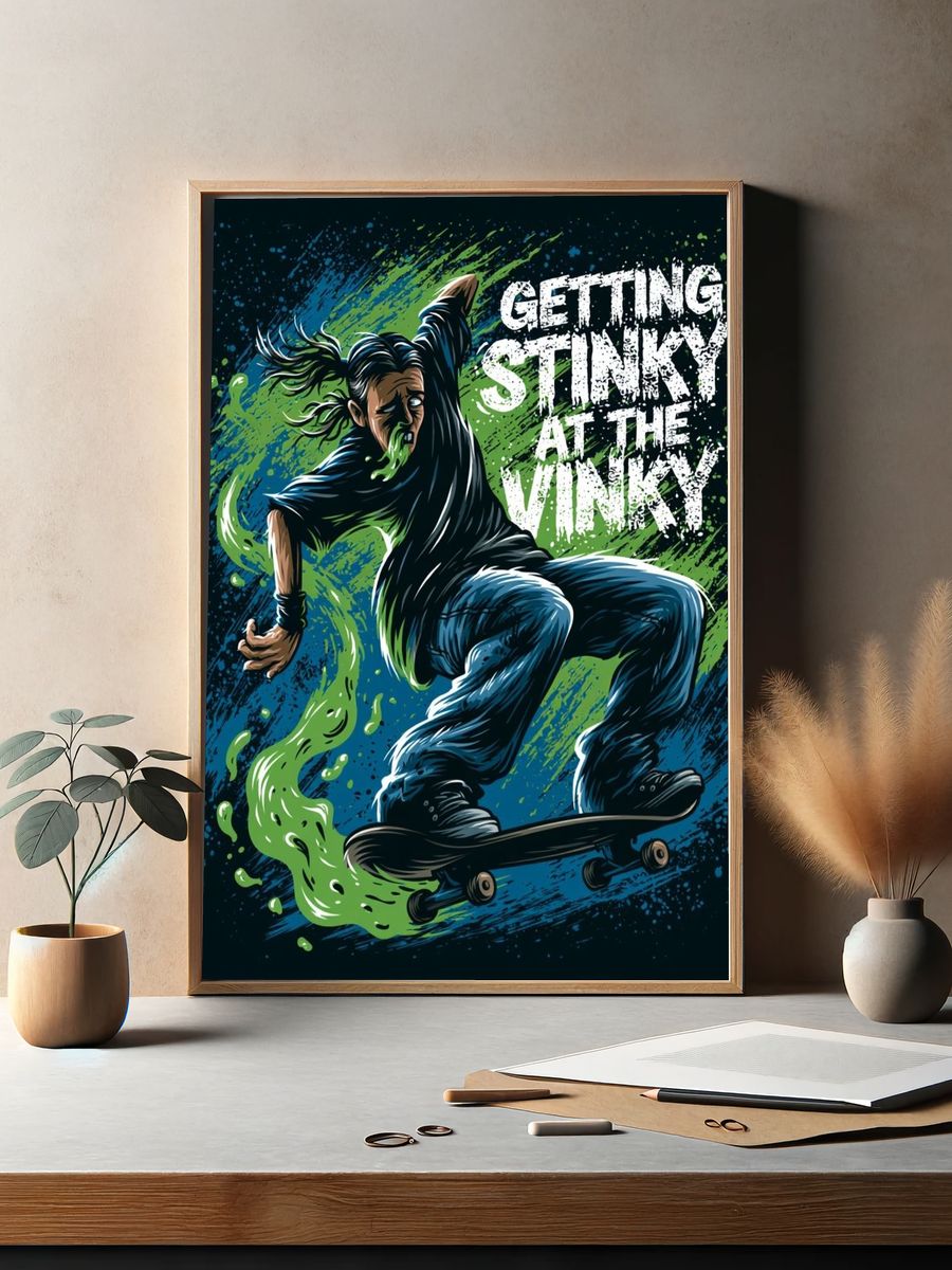 Skateboarder Stinky Trick Poster. — room view 2