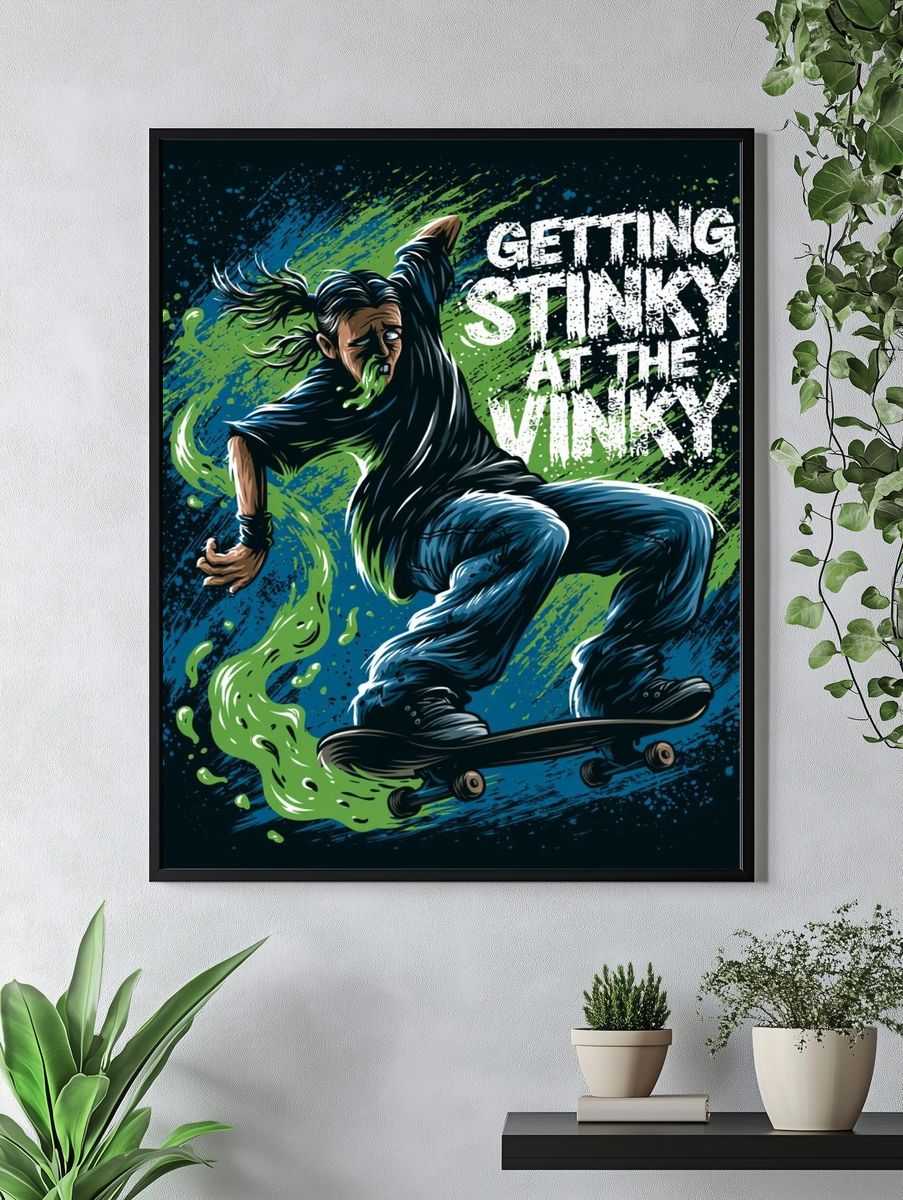Skateboarder Stinky Trick Poster. — room view 4