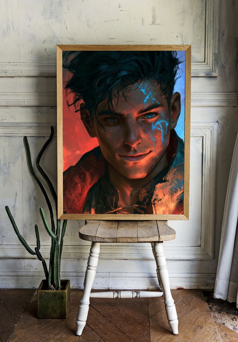 Mystic Warrior Portrait Print. — room view 1