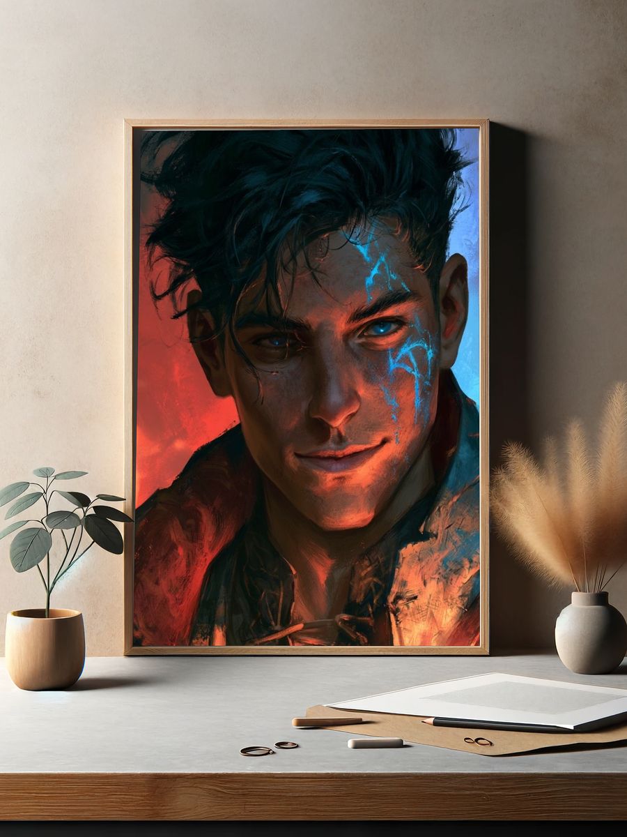 Mystic Warrior Portrait Print. — room view 2