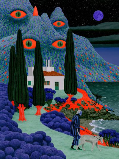 Surreal Moonlit Landscape Print.