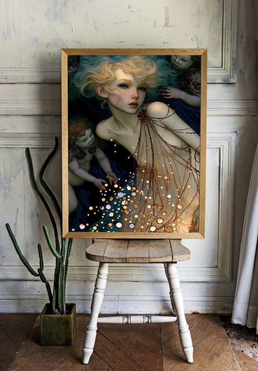 Dreamlike Portrait Fantasy Poster. room preview