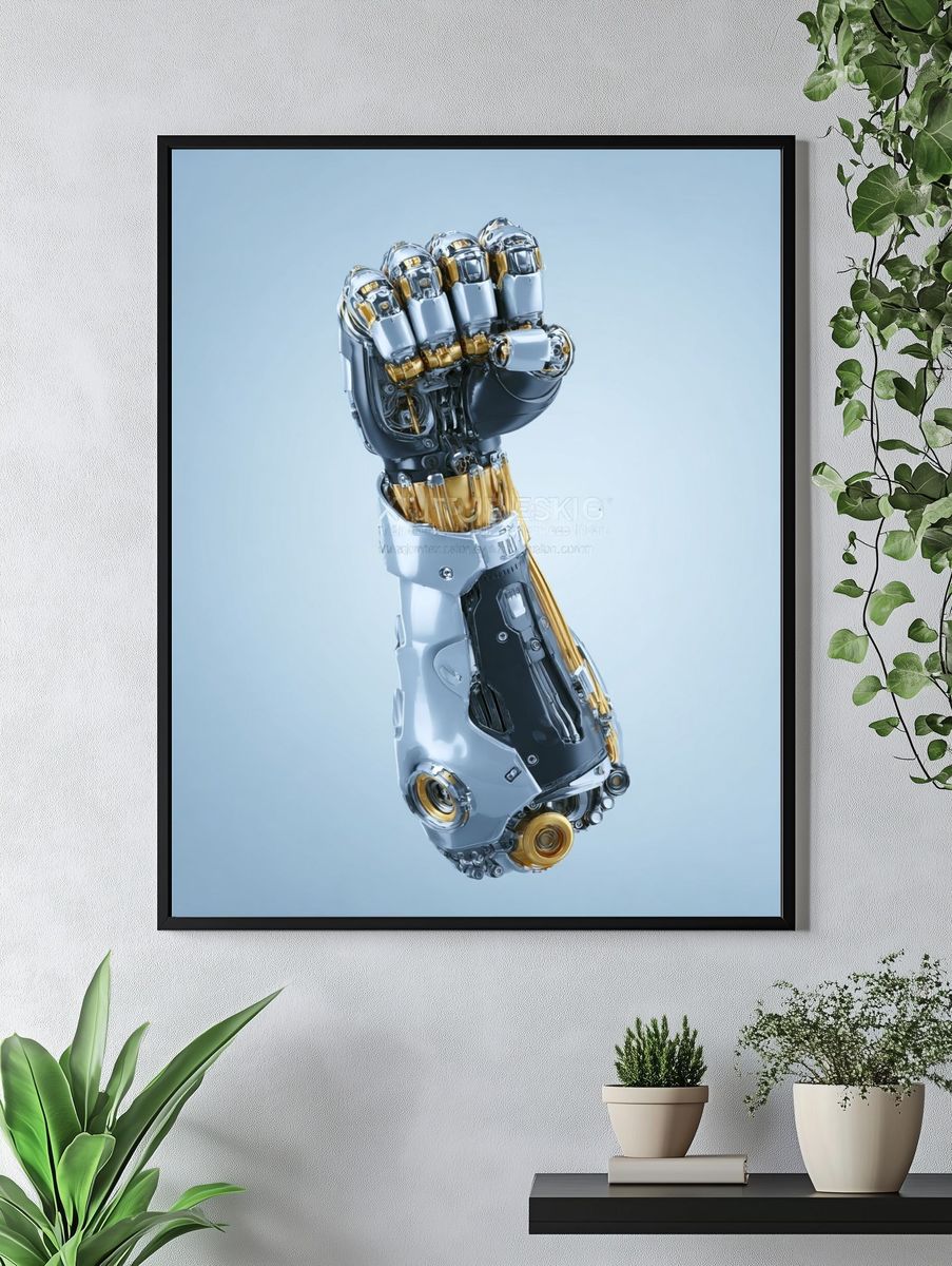 Robotic Fist Digital Art Print. — room view 4