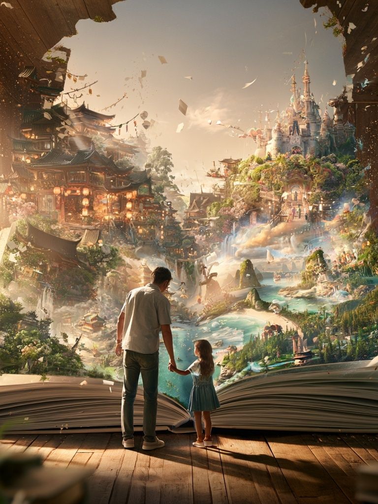 Fantasy Storybook World Illustration Print. poster detail