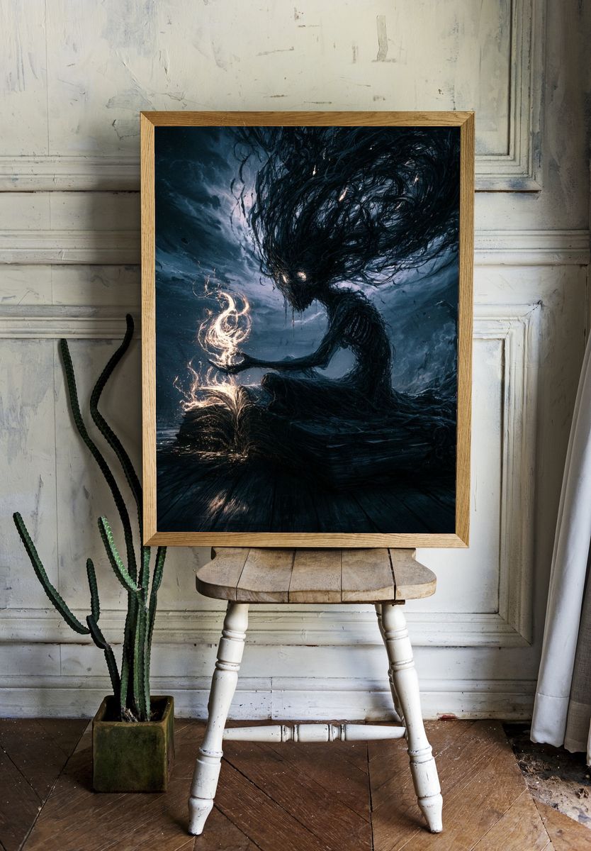 Dark Fantasy Sorcerer Poster. — room view 1