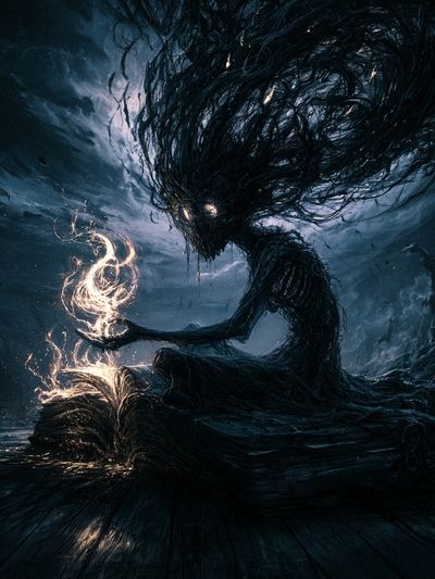 Dark Fantasy Sorcerer Poster. poster