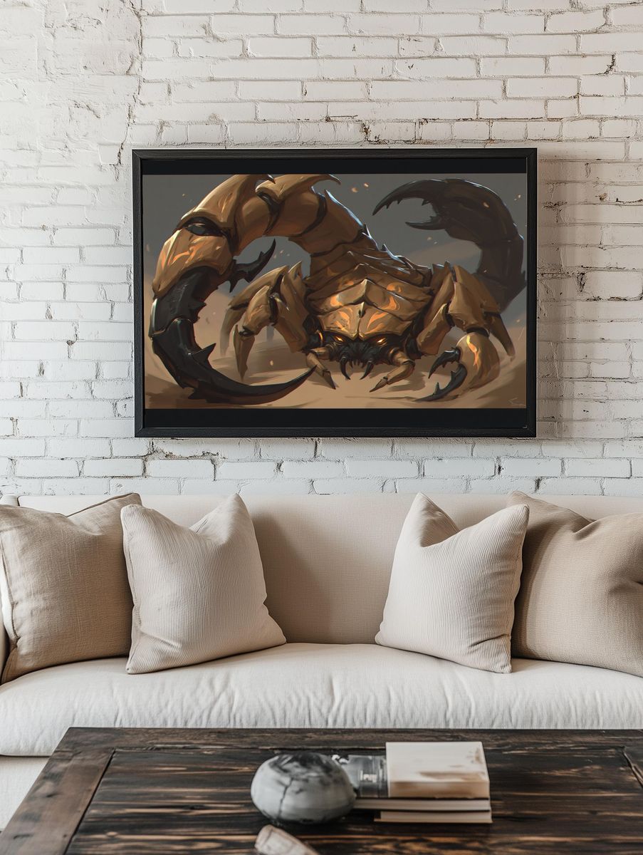 Desert Scorpion Digital Art Poster. room preview