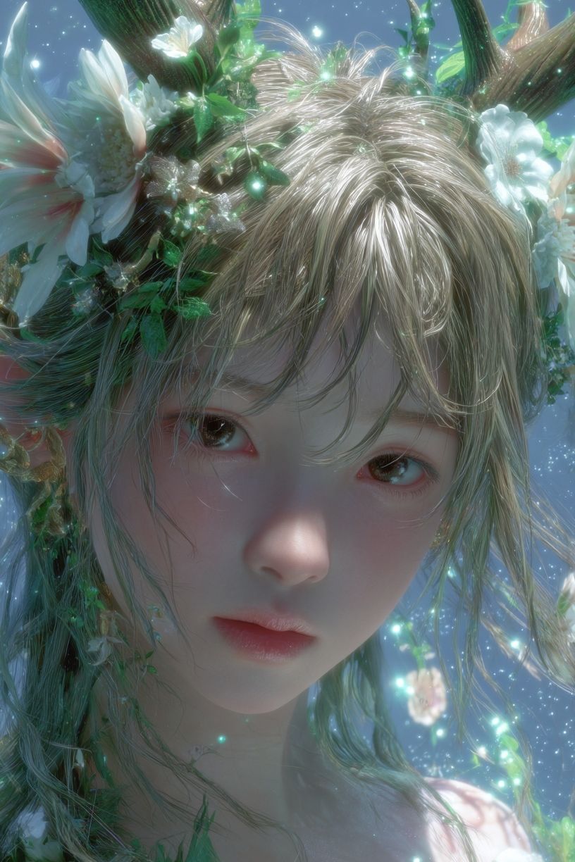 Forest Spirit Portrait Print. poster detail